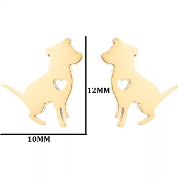 DOG LOVER GOLD Stainless Steel Stud Earrings with Gift Bag - Picture 5 of 7